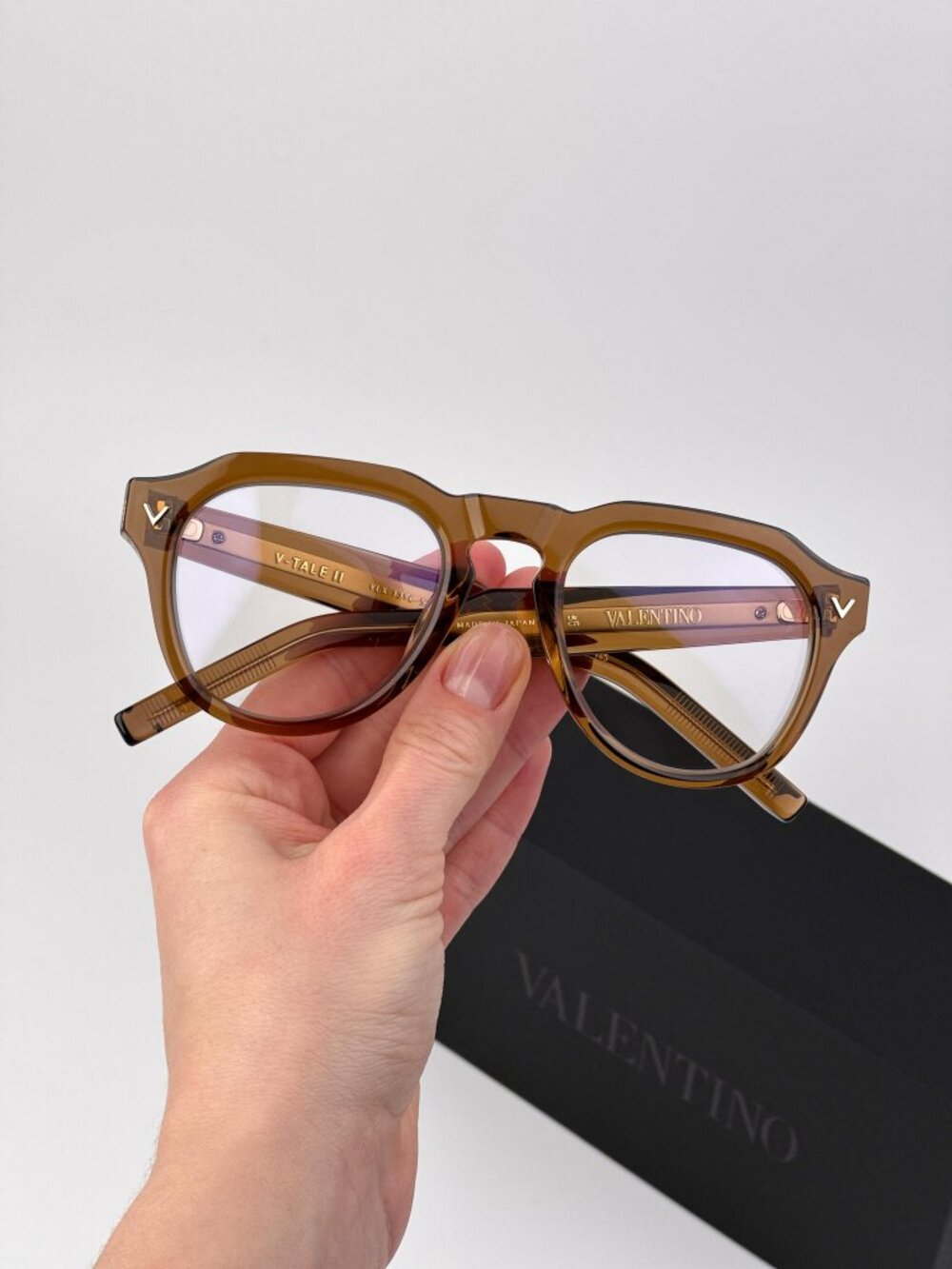 Valentino Unisex Eyeglasses – Transparent Brown Pilot V-TALE II VLX-139 C